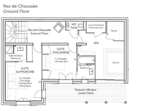 Chalet Celeste plan RDC